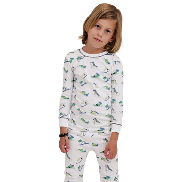 Baby Noomie Little Sneakers Two Piece Green Pajama Set