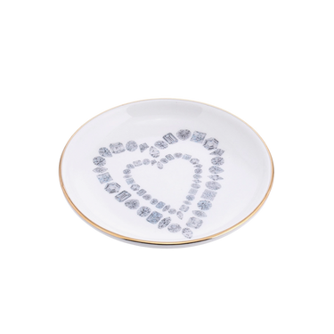 Juler's Row Diamond Hearts Porcelain Ring Dish