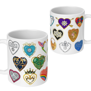 Juler's Row Jeweled Hearts Coffee Mug