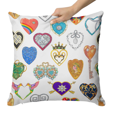 Juler's Row Jeweled Hearts Pillow