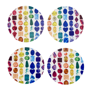 Juler's Row Rainbow Gemstone Coaster Set