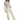 A female model wearing a heather grey long sleeve baby tee with ribbed detailing, paired with white pants.