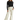 A woman wearing a long sleeve black baby tee and beige high-waisted pants.