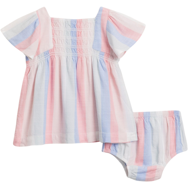 Splendid Littles Candy Pink Stripe Dress & Bloomer Set