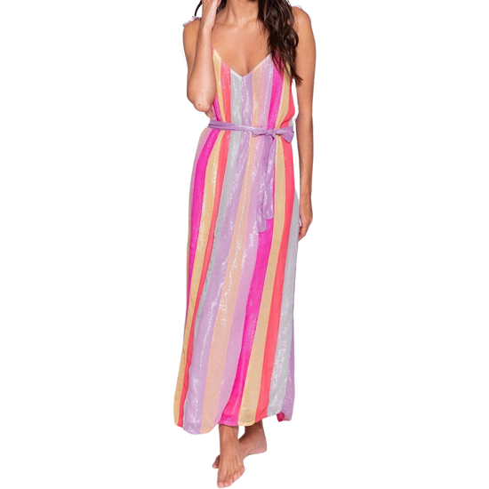 Sundress Cary Mixed Rainbow Maxi Dress