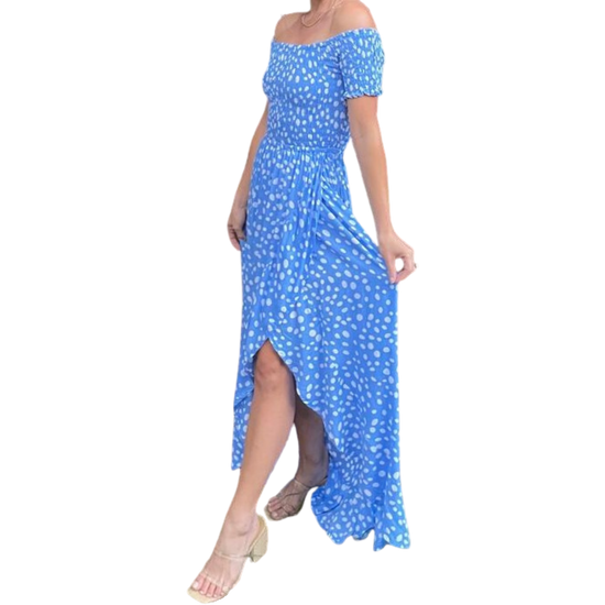 Load image into Gallery viewer, Tiare Hawaii Cheyenne Pebbles Sky Blue Dress (1 Size)

