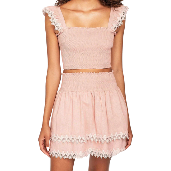 Peixoto Mariel Top & Belle Skirt Dusty Rose Set
