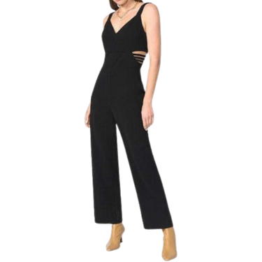 Adelyn Rae Glo Strappy Crepe Black Jumpsuit