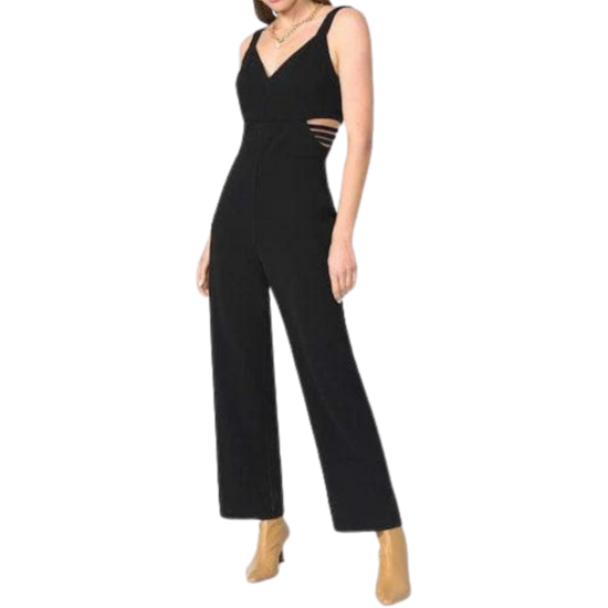 Adelyn Rae Glo Strappy Crepe Black Jumpsuit