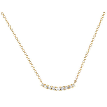 EF Collection Full Cut Diamond Diamond Arc Yellow Gold Necklace