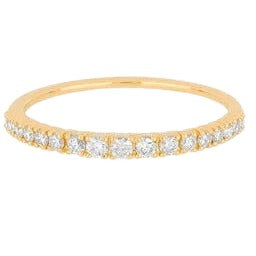 EF Collection Full Cut Diamond Arc Yellow Gold Ring