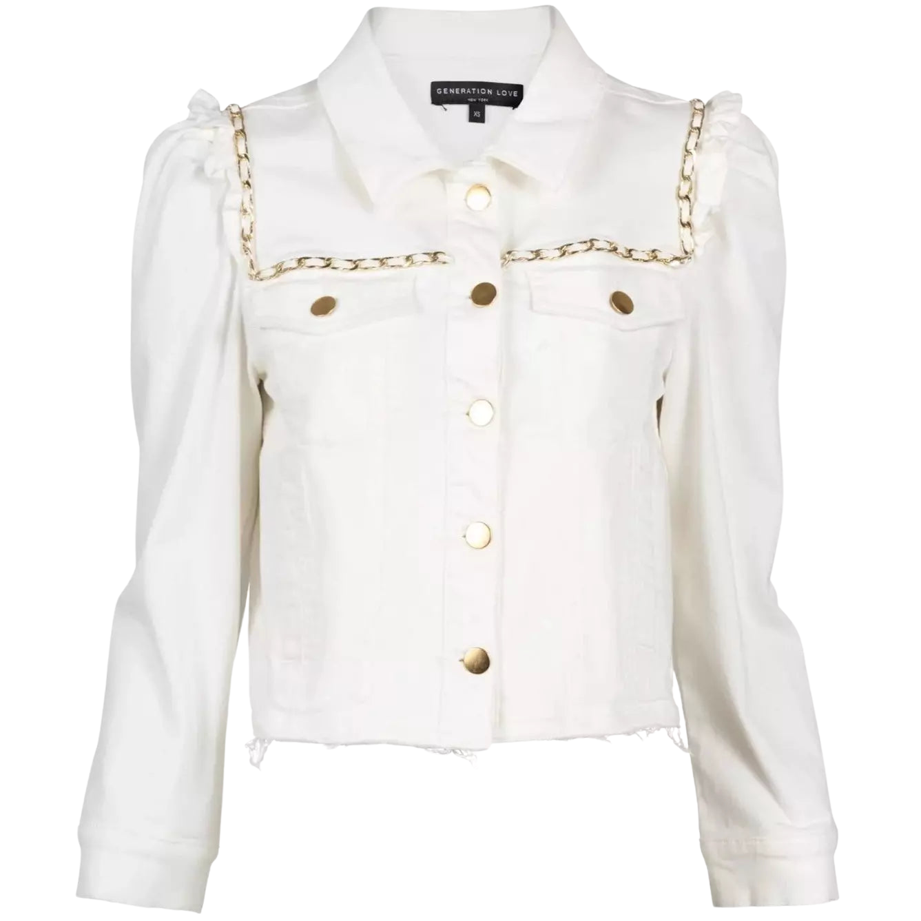 Generation Love Ivana Chain White Denim Jacket