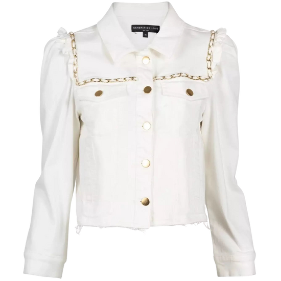 Generation Love Ivana Chain White Denim Jacket