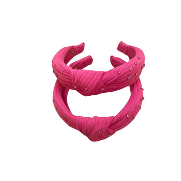 Bari Lynn Hot Pink Ribbed Tie Dye Knot Headband