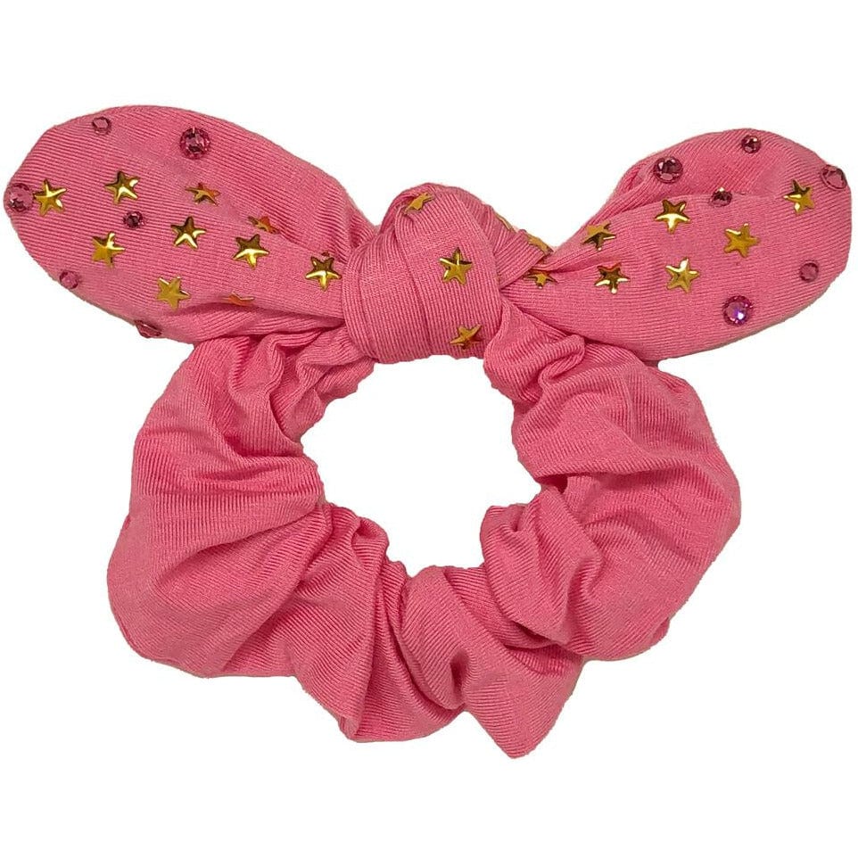 Load image into Gallery viewer, Bari Lynn Pink Star Scrunchie with Crystals
