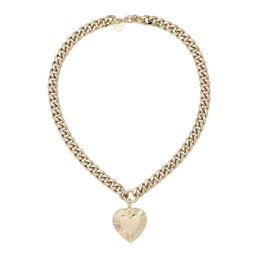 Eklexic Curb Chain & Heart Pendant Necklace