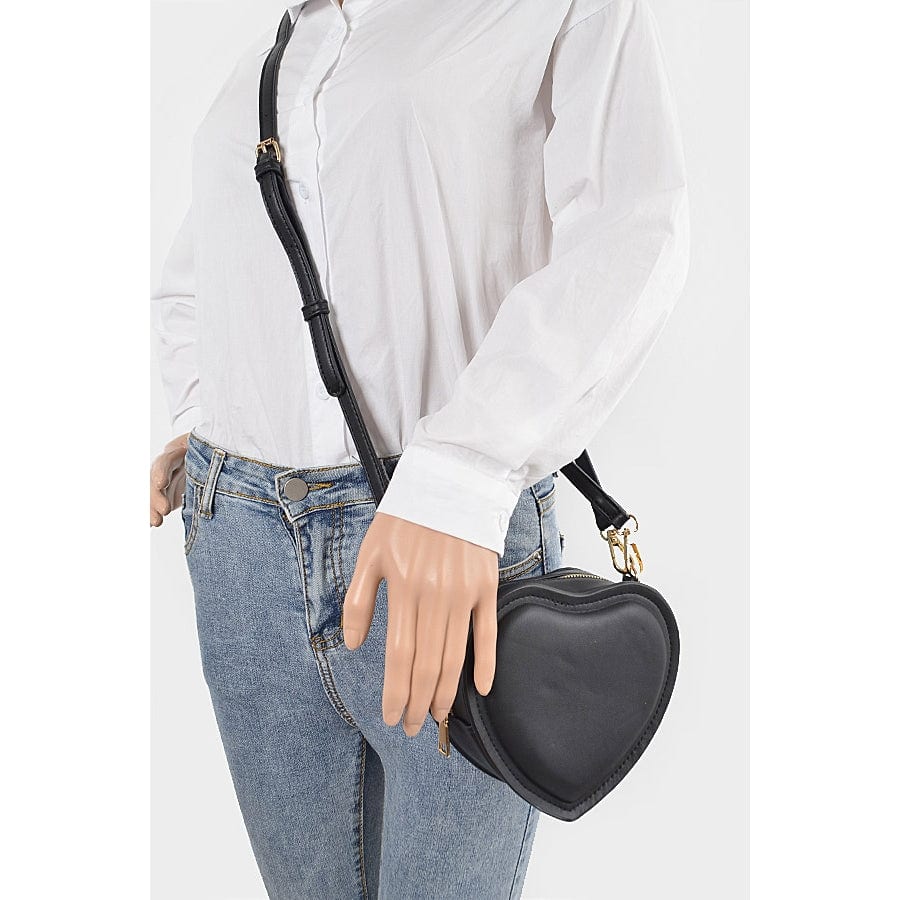 Shop Neighbors Faux Leather Heart Black Clutch