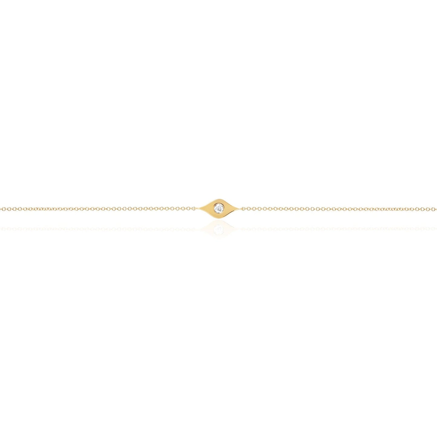 EF Collection Gold & Diamond Evil Eye Yellow Gold Bracelet