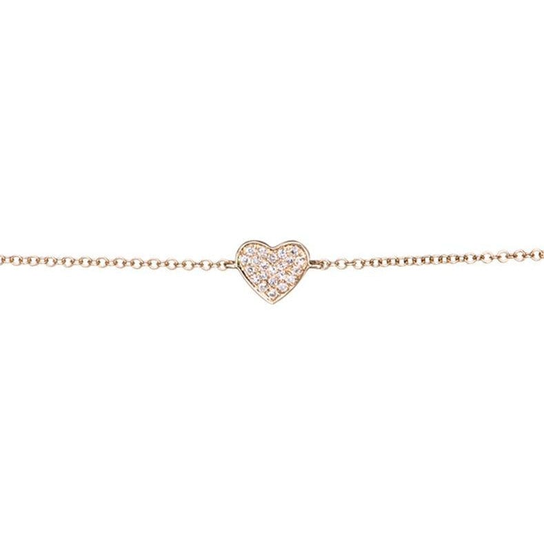 EF Collection Diamond Heart Yellow Gold Bracelet