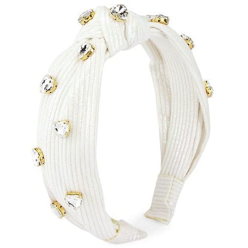 Load image into Gallery viewer, Bari Lynn Heart Jewel Knot White Headband
