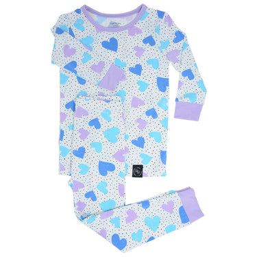 Sweet Bamboo Blue & Purple Heart LS Toddler PJs