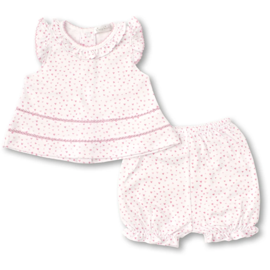 kissy kissy Pink Heart Top & Bloomer Set