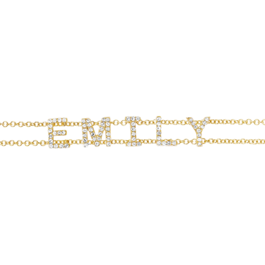 EF Collection Diamond Custom Name Rose Gold Bracelet (9 LETTERS)