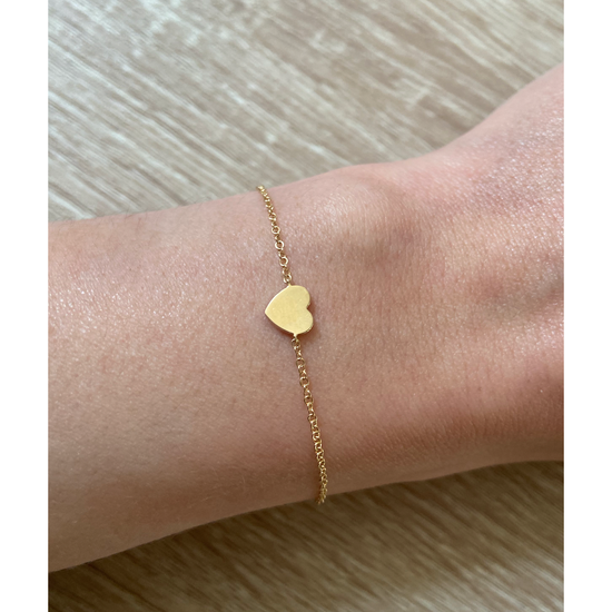 Load image into Gallery viewer, EF Collection Yellow Gold Heart Bracelet
