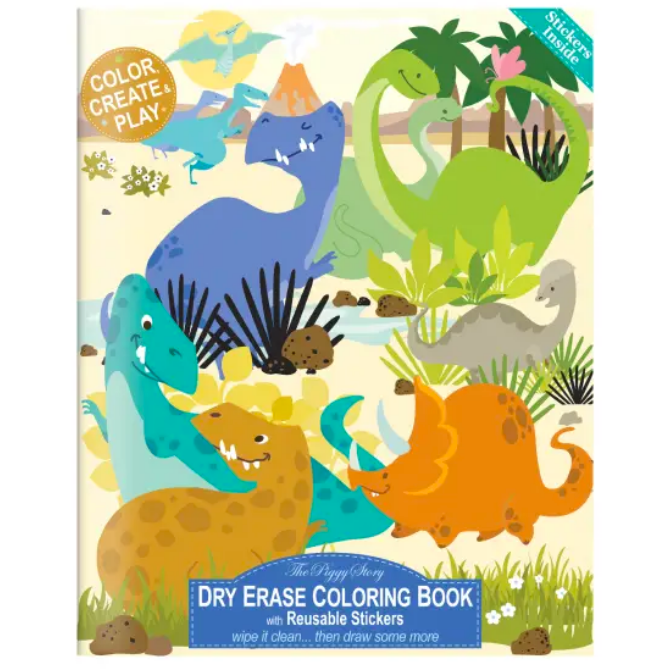 The Piggy Story Dinosaur World Dry Erase Coloring Book