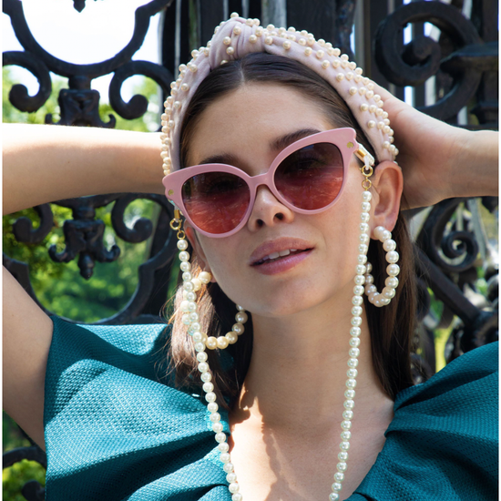 Lele Sadoughi Pearl Sunglass and Face Mask Chain