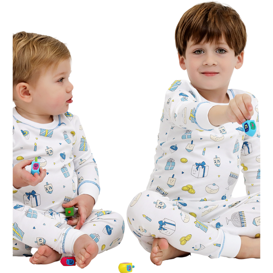Load image into Gallery viewer, Baby Noomie Happy Hannukah Two Piece PJ Set
