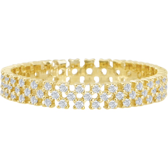 Load image into Gallery viewer, LE Fine Jewelry Lattice Diamond YG Eternity Band
