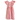 A pink children's dress with ruffle sleeves and a heart pattern.