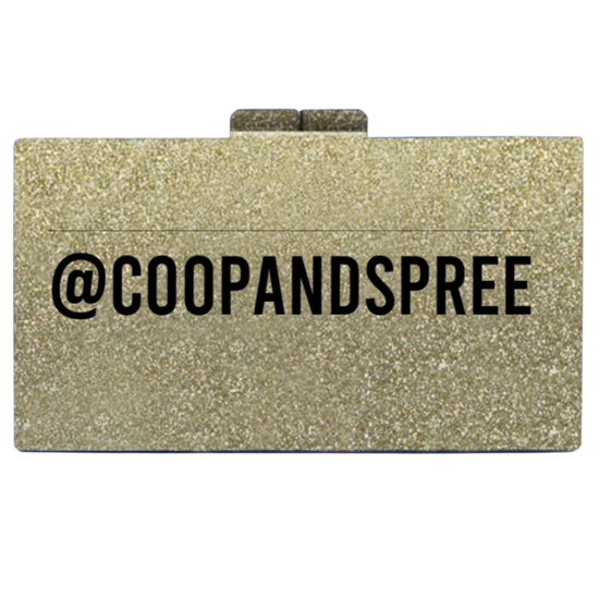 Rae of Light Gold Sparkle Custom Acrylic Clutch