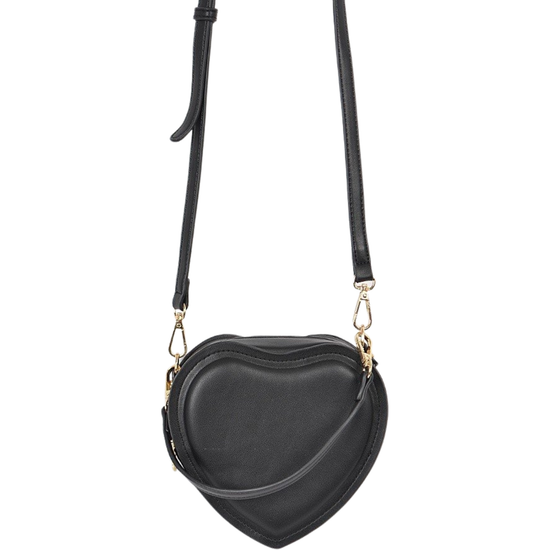 Load image into Gallery viewer, Shop Neighbors Faux Leather Heart Black Clutch
