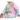A rainbow tie dye baby pajama set with small white hearts throughout. It is long sleeved, with long pants