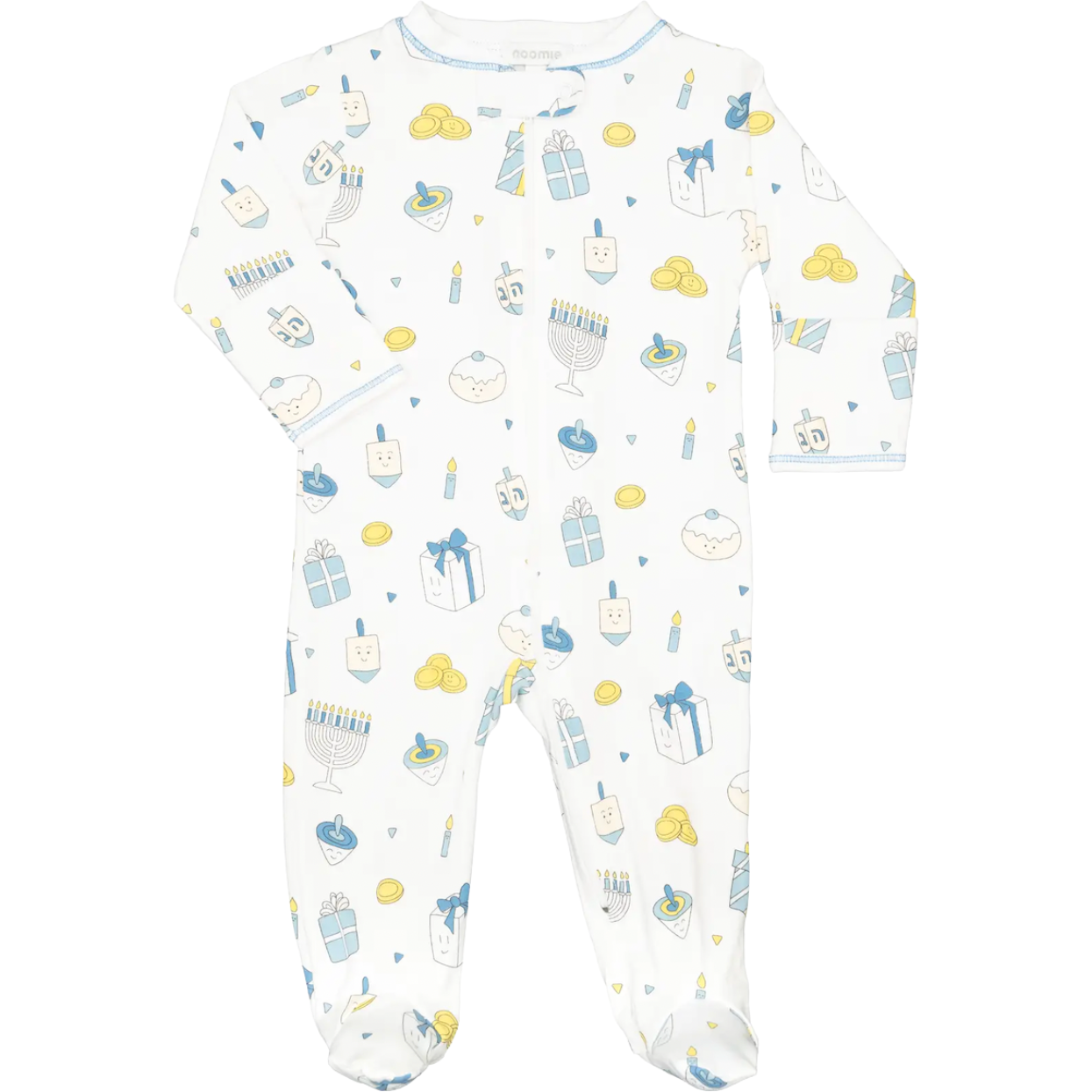 Baby Noomie Happy Hannukah Zipper Footie