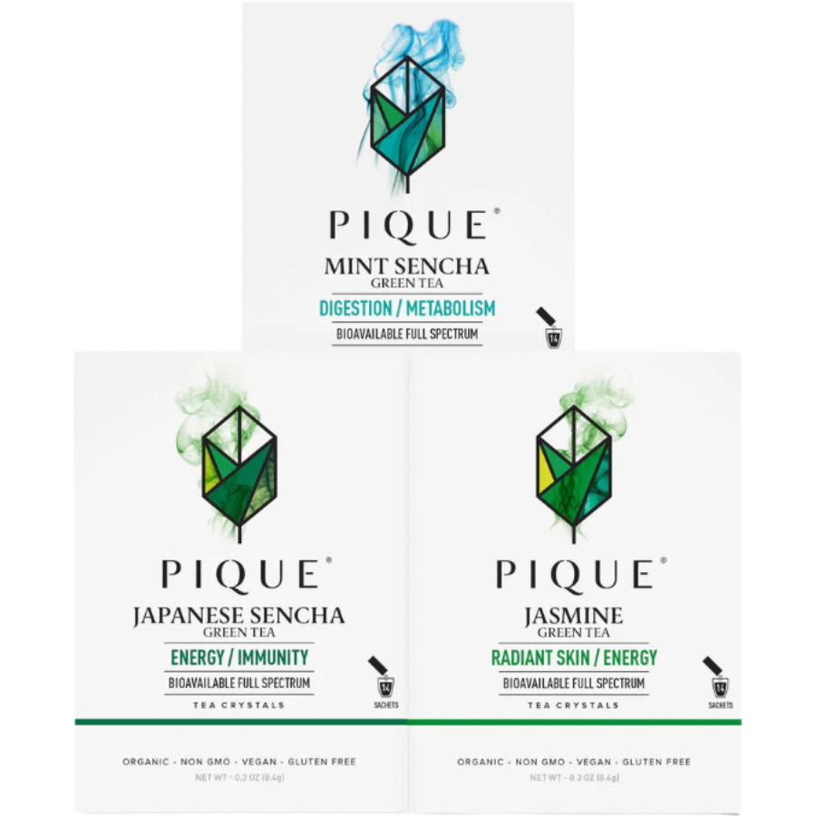 Load image into Gallery viewer, Pique Green Tea Trio: Immunity, Energy, &amp;amp; Digestion
