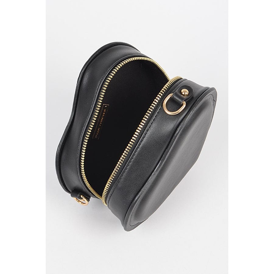 Shop Neighbors Faux Leather Heart Black Clutch