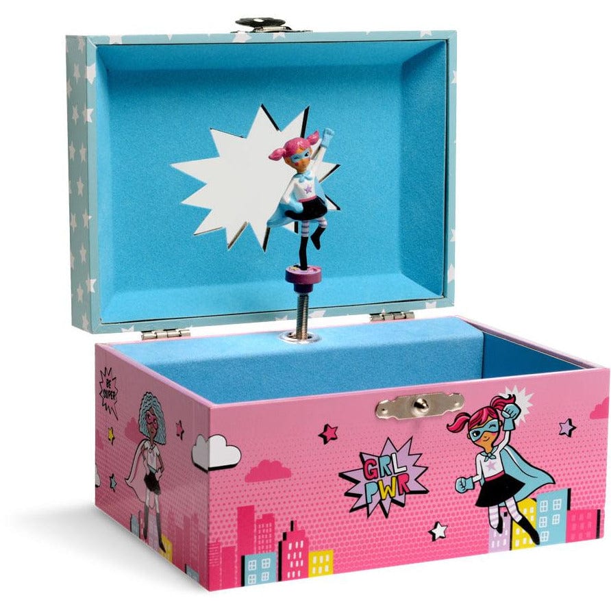 JewelKeeper Girls Rule Super Hero Musical Jewelry Box