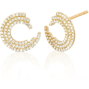 EF Collection Diamond Willow Stud Earrings