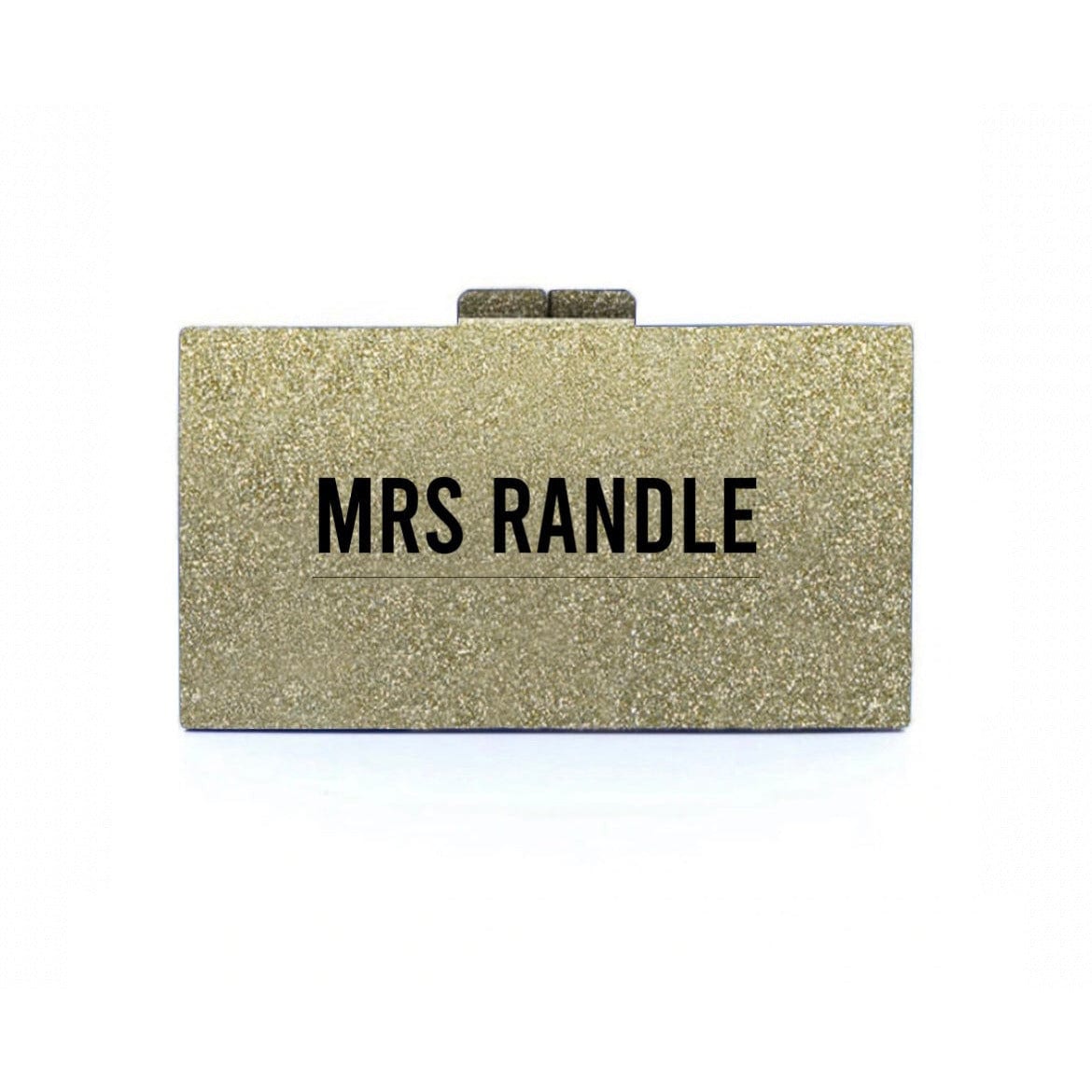 Load image into Gallery viewer, Rae of Light Gold Sparkle Custom Acrylic Clutch
