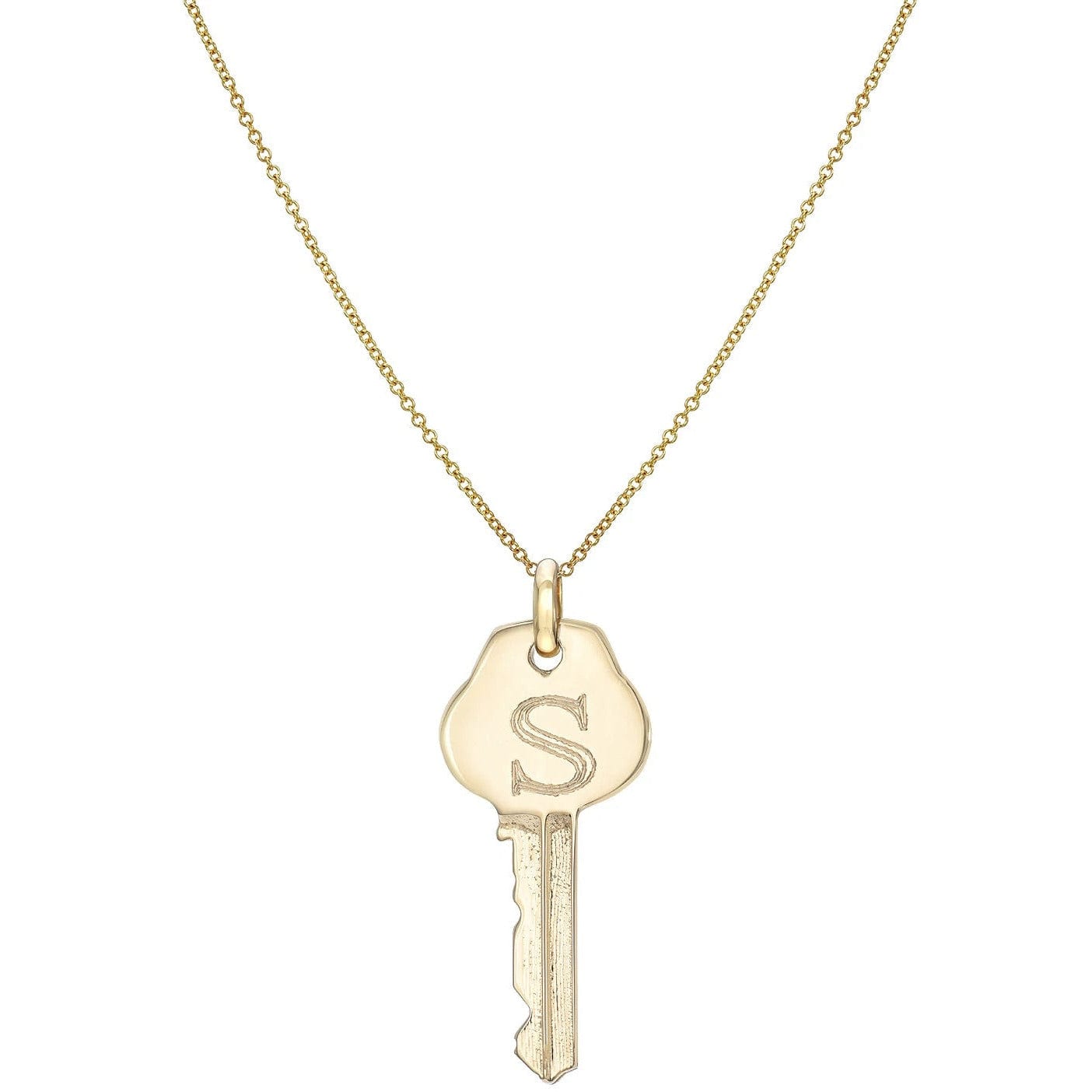 ZOE LEV Diamond Initial 14k Yellow Gold Key Necklace