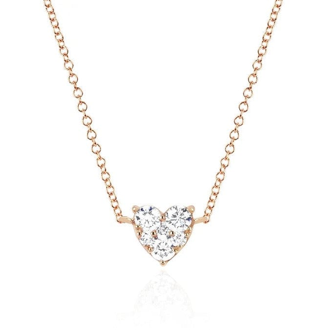 EF Collection Full Cut Diamond Heart Choker Necklace