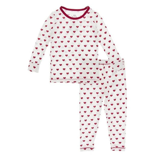 Load image into Gallery viewer, KicKee Pants Natural Hearts LS Pajama Set
