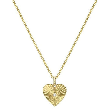 ZOE LEV Diamond Small Love Yellow Gold Necklace