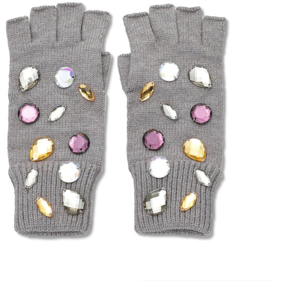 Lele Sadoughi Dove Grey Candy Crystal Gloves