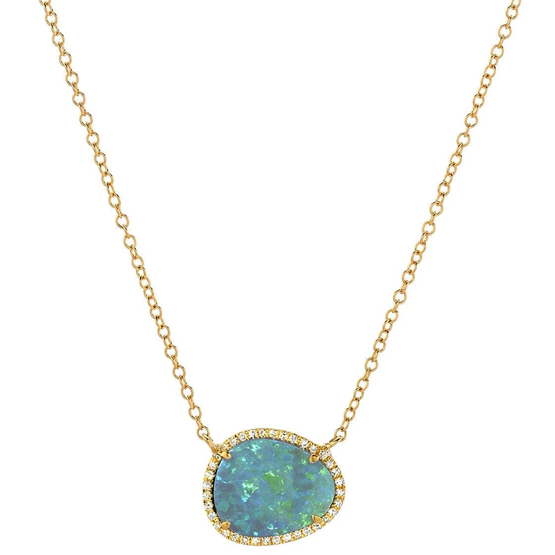ZOE LEV Diamond Opal Necklace