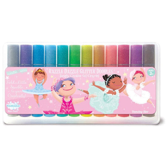 Load image into Gallery viewer, The Piggy Story Dancing Star Glitter Doodle Gel Crayons

