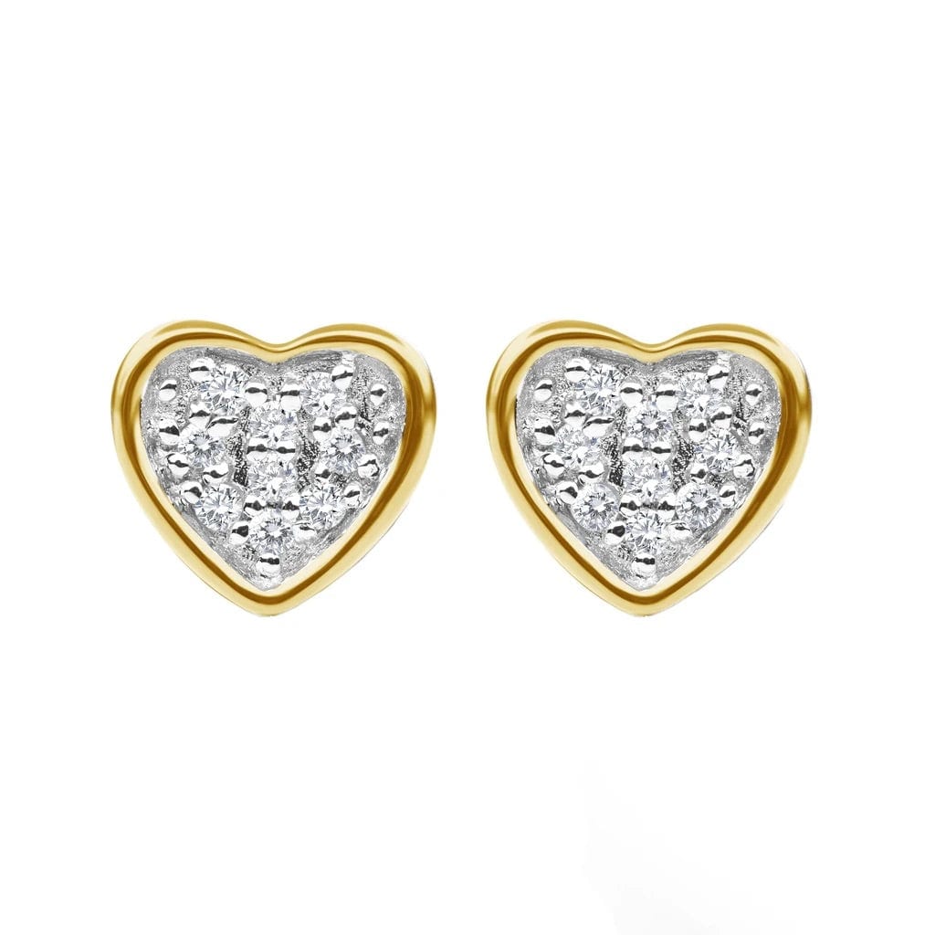 Alef Bet Diamond Heart YG Earrings